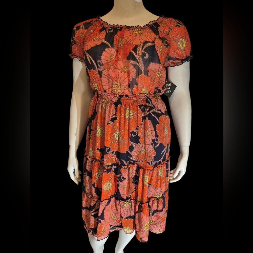 Floral Print Dress with Ruffle Details